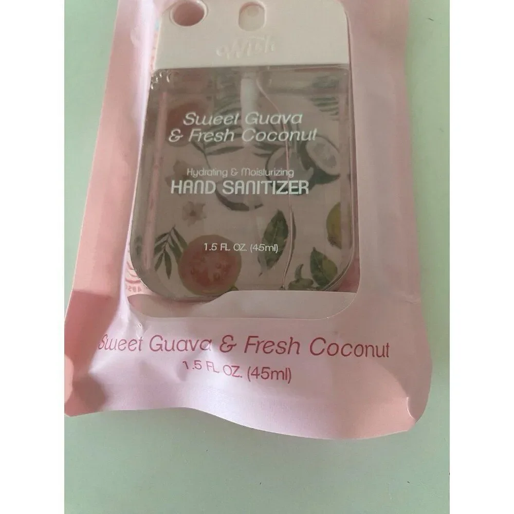 Wish Scented Hand Sanitizer Spray‎ 1.5 Fl Oz Sweet Guava Fresh Coconut Hydrating